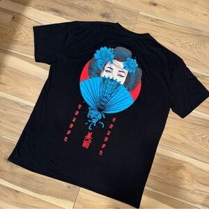 RGSTR Men's Asian Art Graphic Print T-Shirt 2XL Grange Black Short Sleeve Skater